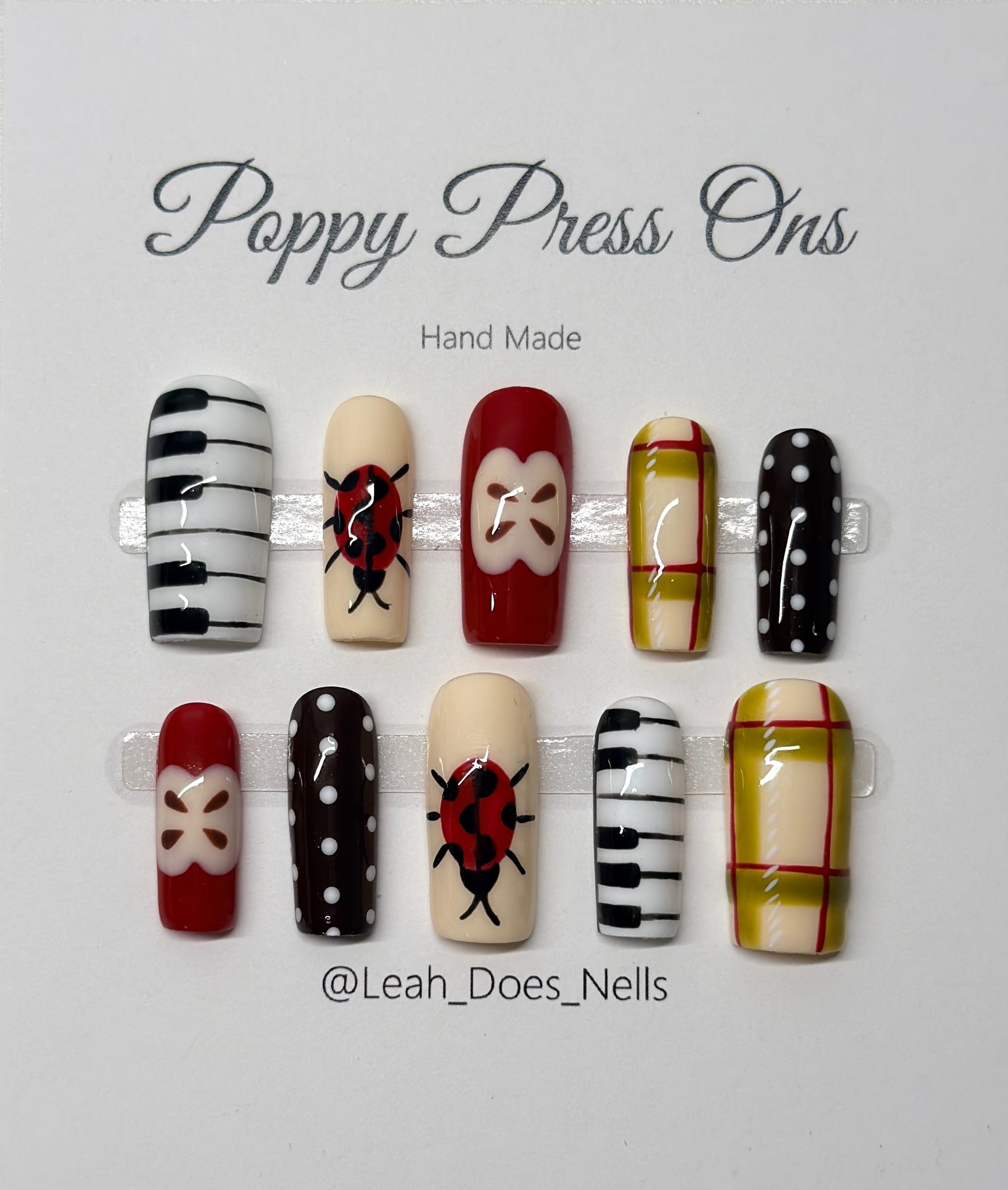 Ladybugs, polka dots, piano pieces, apples, and plaid!